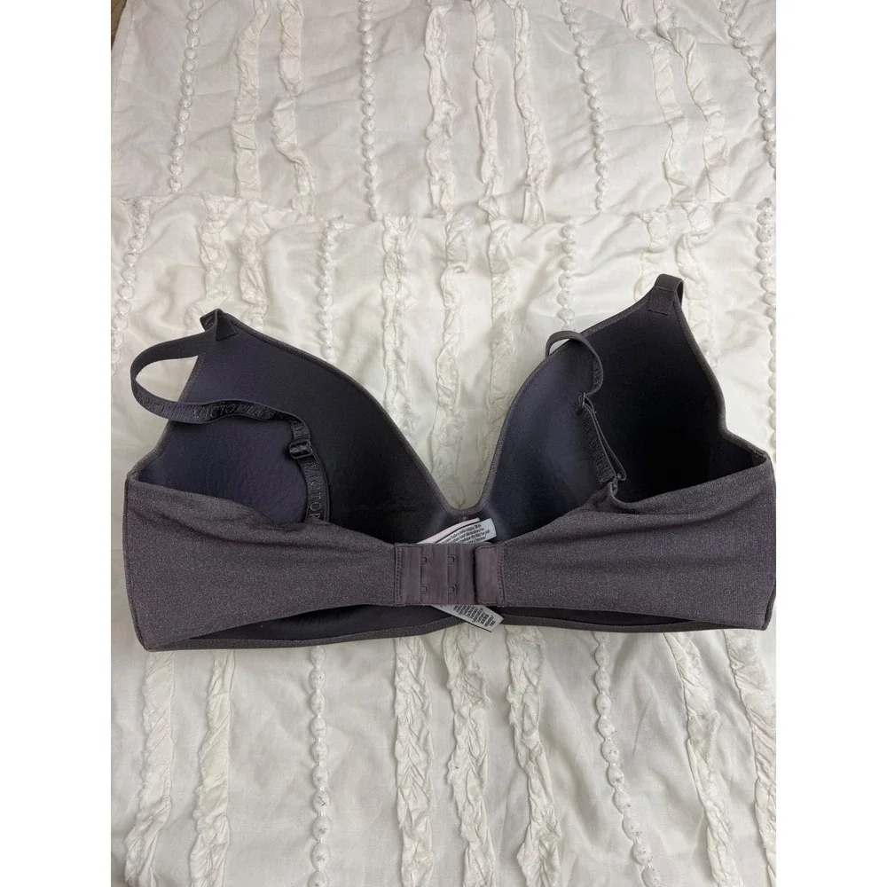 Victorias Secret T-Shirt Wireless Lightly Lined Bra Gray Shimmer 36DDD